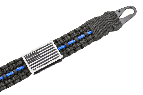 AR Paracord Gun Sling | 1-Point to 2-Point with HK Style Clips | Thin Blue Line-Ace Two Tactical