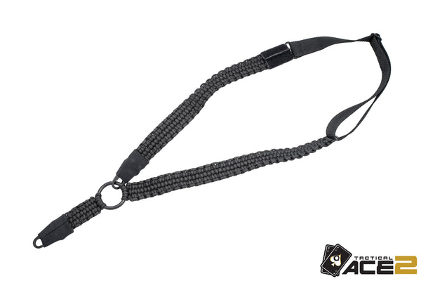 AR Paracord Gun Sling | 1-Point to 2-Point with HK Style Clips | Black-Ace Two Tactical